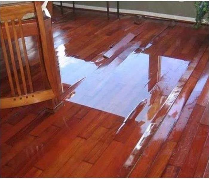 Wooden floors flooded.